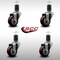 Service Caster 3'' SS Maroon Poly Wheel Swivel 1-5/8'' Expanding Stem Caster Set, 4PK SCC-SSEX20S314-PPUB-MRN-158-4 - alternate 2